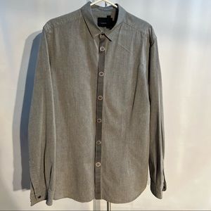 Mens Diesel Black Gold dress shirt with covered snap buttons. Size 50/L (Italy)